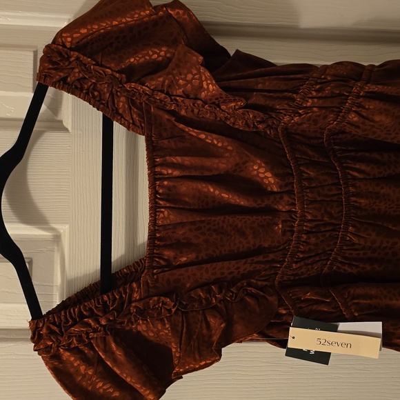 52SEVEN BRAND WOMEN'S COPPER TOP WITH RUFFLES SIZE MEDIUM - Picture 8 of 13